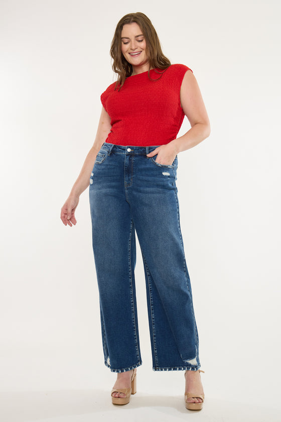 Dania Essentials High Rise Wide Leg Jeans (Plus Size) - Official Kancan USA