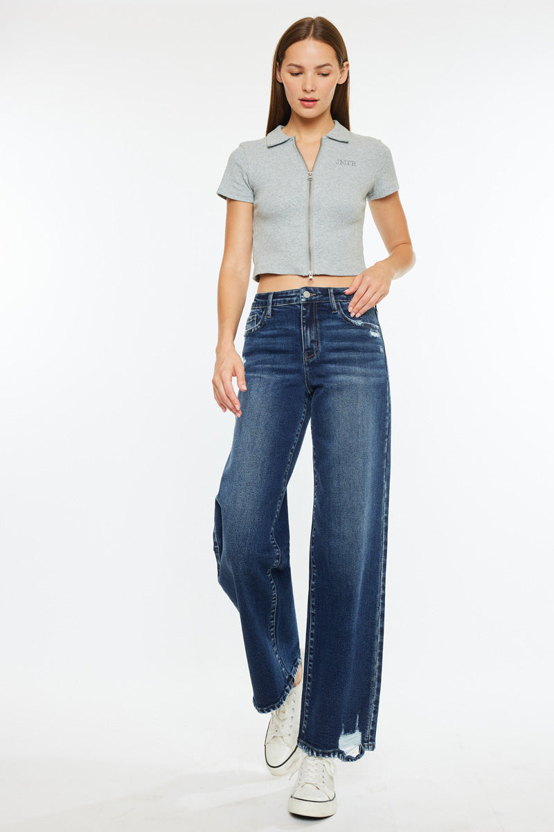 Dania High Rise Wide Leg Jeans - Official Kancan USA