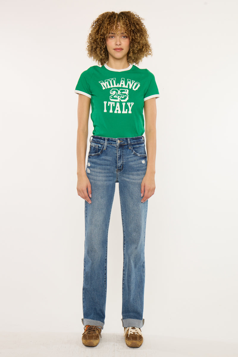 Trinity Essentials High Rise True Straight Jeans - Official Kancan USA