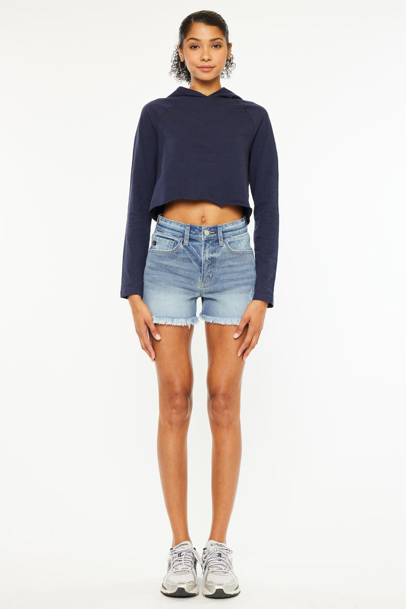 Janelle High Rise Mom Shorts - Official Kancan USA
