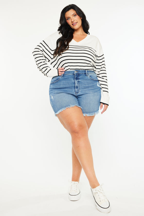 Sky High Rise Shorts (Plus Size) - Official Kancan USA