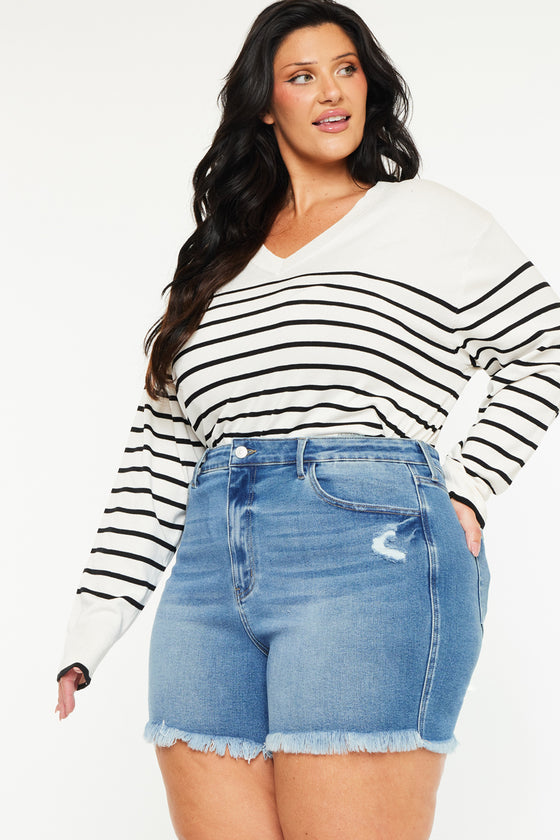 Sky High Rise Shorts (Plus Size) - Official Kancan USA