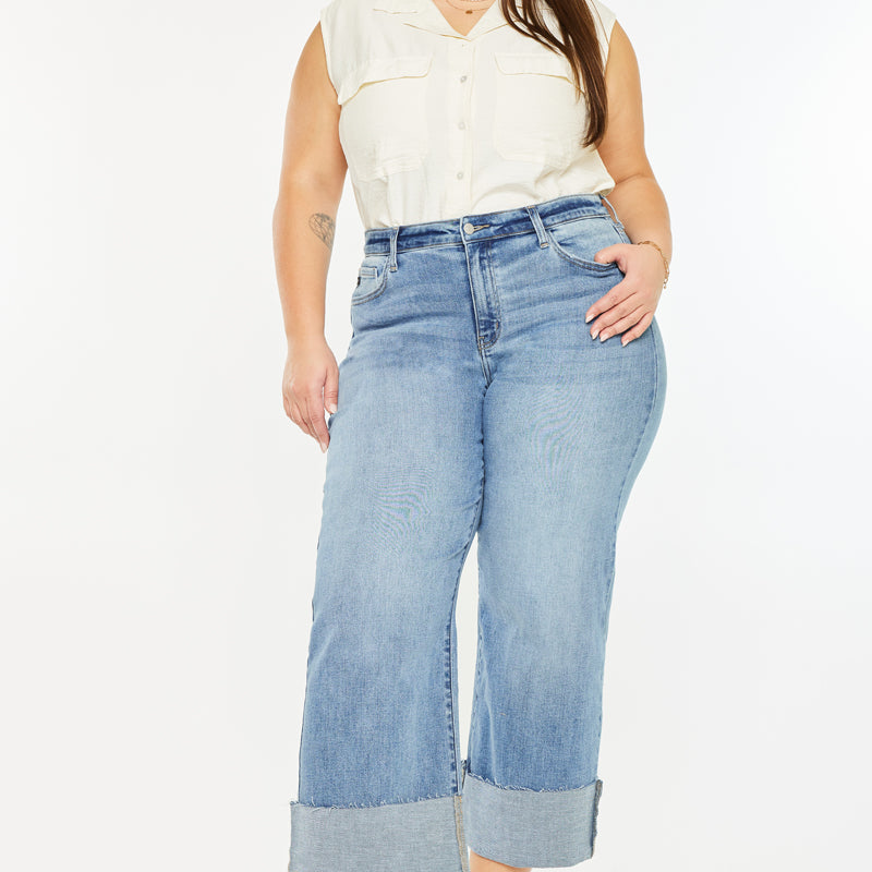 Letty High Rise Crop Wide Leg Jeans (Plus Size) - Official Kancan USA