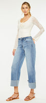 Leslie High Rise Crop Wide Leg Jeans - Official Kancan USA