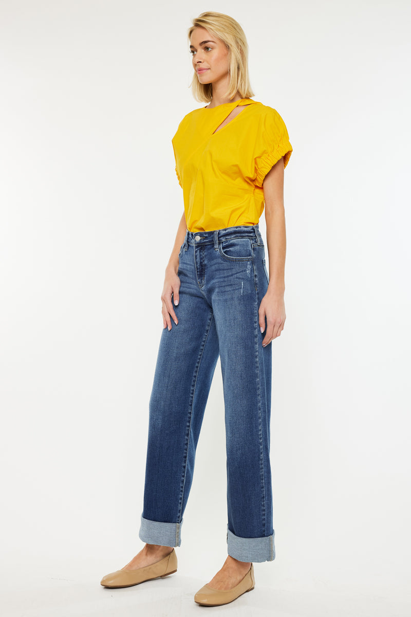 Ivanna Essentials High Rise Wide Jeans – Flowy Fit – Kancan USA