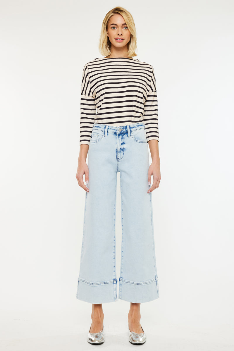 Kassie Essentials Cropped Wide Leg Jeans – Kancan USA