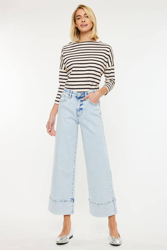 Kassie Cropped Wide Leg Jeans - Official Kancan USA