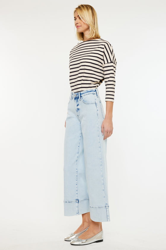 Kassie Cropped Wide Leg Jeans - Official Kancan USA