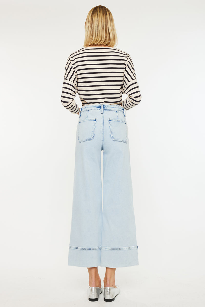 Kassie Essentials Crop Wide Jeans | Relaxed Wide Fit | Kancan USA