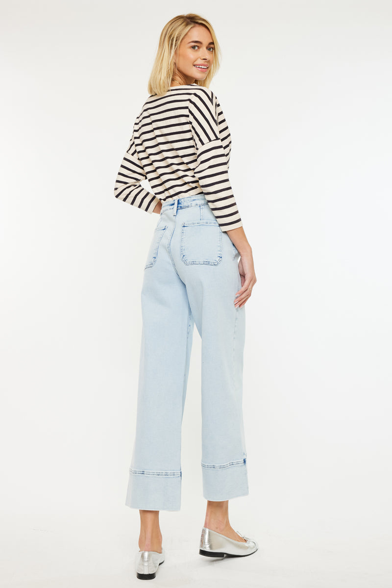 ♡cancan♡ Kassie Essentials Cropped Wide Leg Jeans – Kancan USA