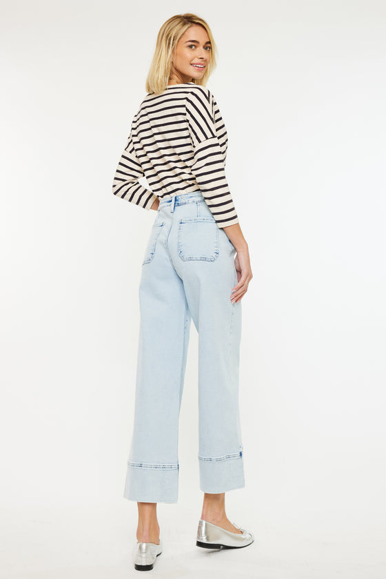 Kassie Cropped Wide Leg Jeans - Official Kancan USA