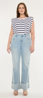 Franny Essentials High Rise Wide Flare Jeans (Plus) - Official Kancan USA