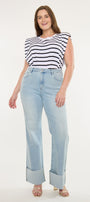 Franny Essentials High Rise Wide Flare Jeans (Plus) - Official Kancan USA