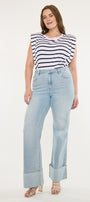 Franny Essentials High Rise Wide Flare Jeans (Plus) - Official Kancan USA