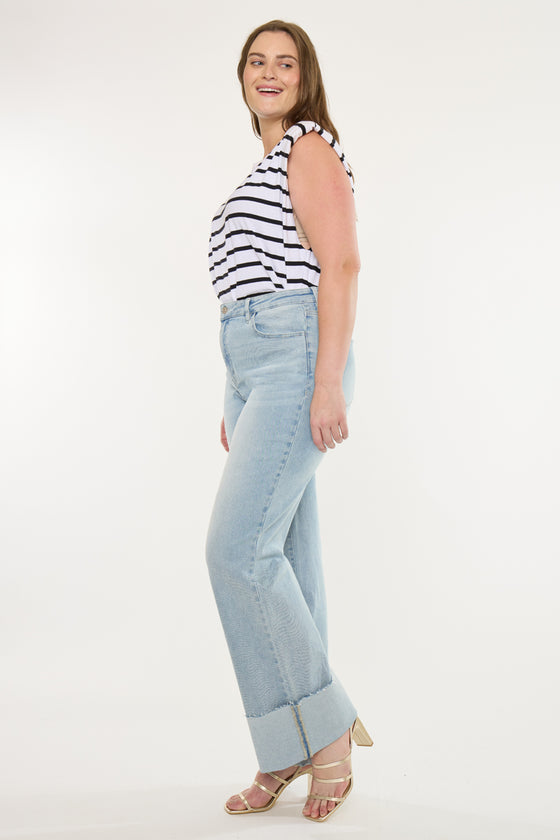 Franny Essentials High Rise Wide Flare Jeans (Plus) - Official Kancan USA