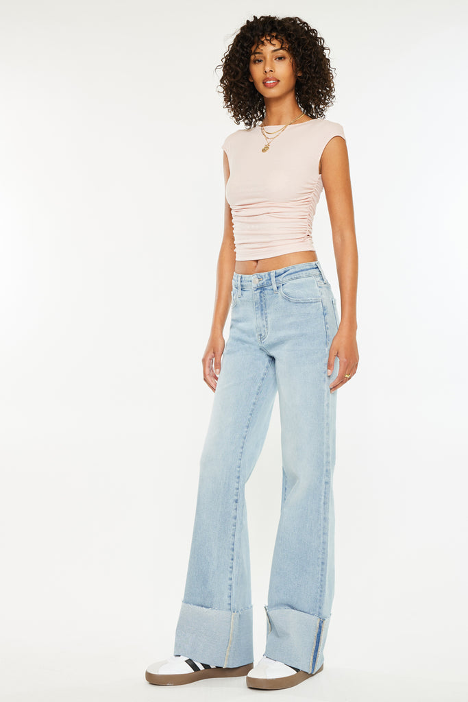 Franny High Rise Wide Flare Jeans | Bold Flowy Fit | Kancan USA