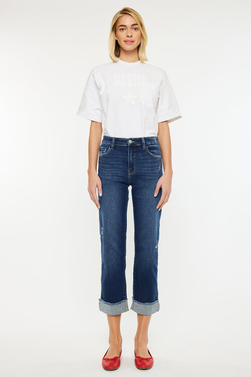 Irma High Rise Cropped Straight Leg Jeans - Official Kancan USA