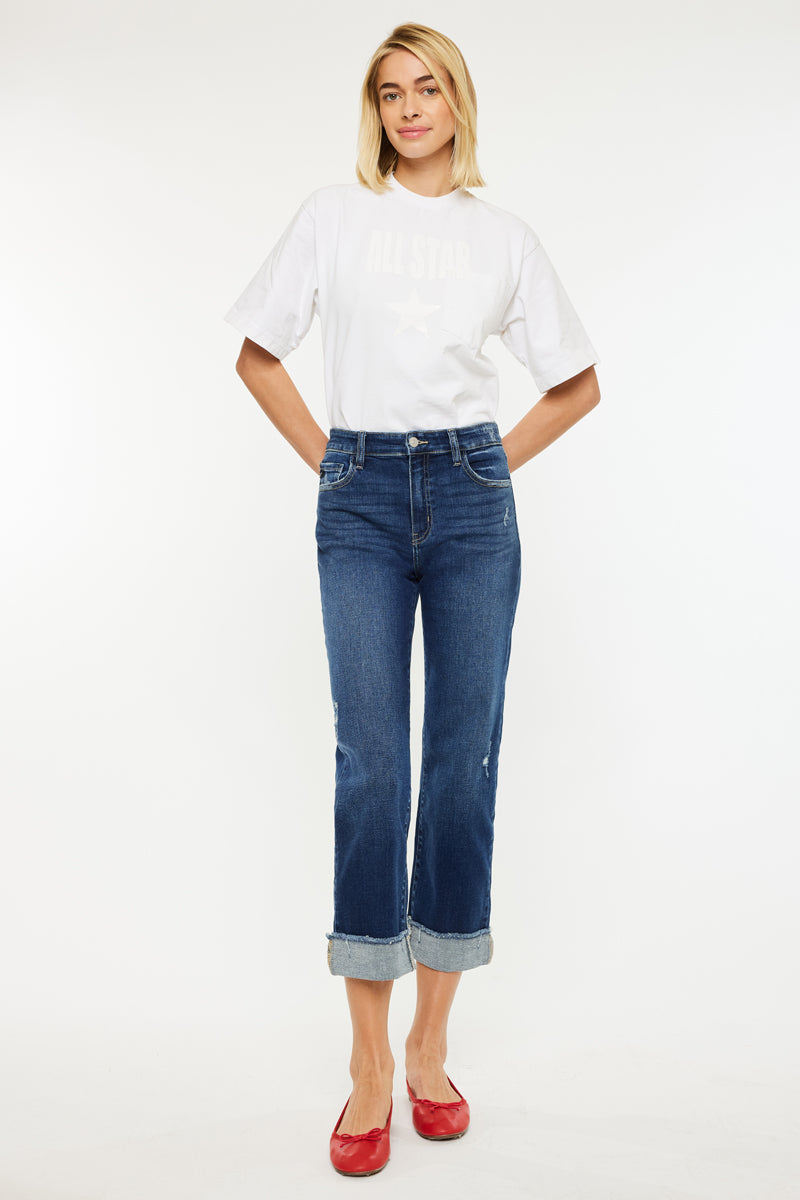 Irma High Rise Cropped Straight Leg Jeans - Official Kancan USA