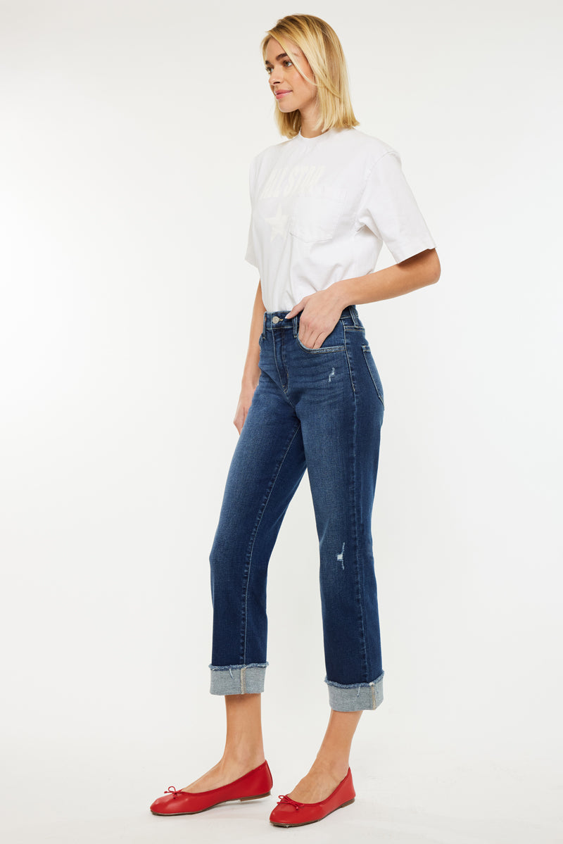 Irma High Rise Cropped Straight Leg Jeans - Official Kancan USA