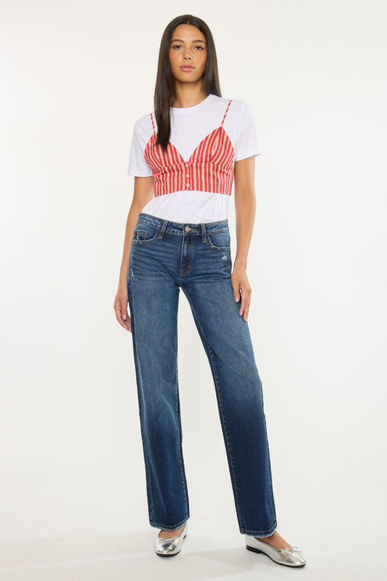 Gemma Essentials Mid Rise Wide Jeans - Official Kancan USA