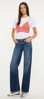 Gemma Essentials Mid Rise Wide Jeans - Official Kancan USA