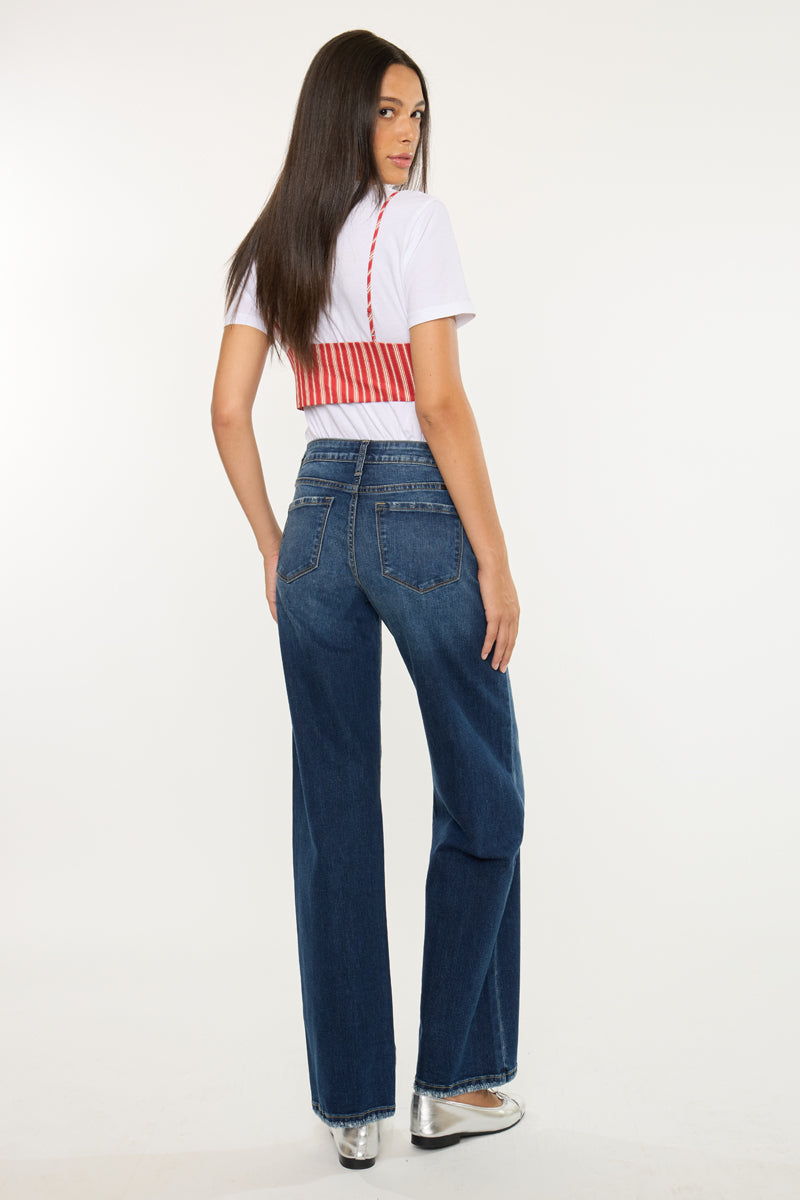 Gemma Essentials Mid Rise Wide Jeans - Official Kancan USA