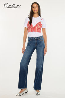 Gemma Essentials Mid Rise Wide Jeans - Official Kancan USA