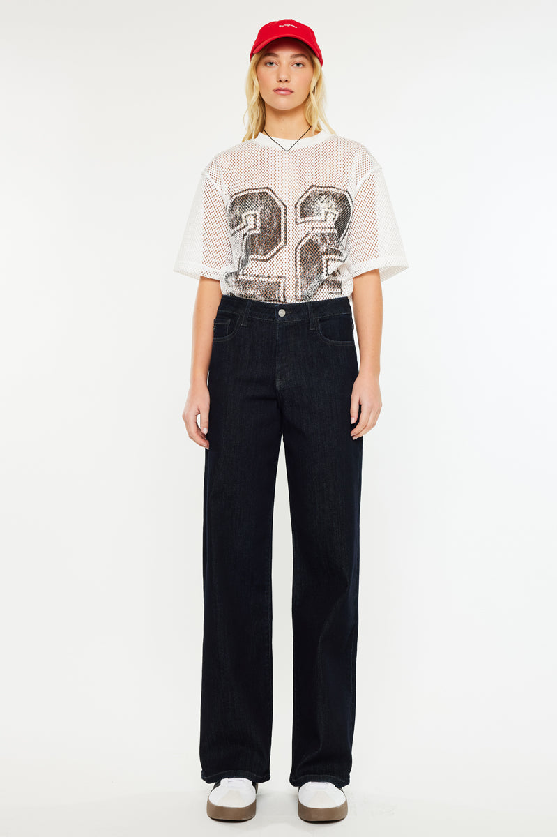 Norie High Rise Wide Leg Jeans with Stretch – Kancan USA