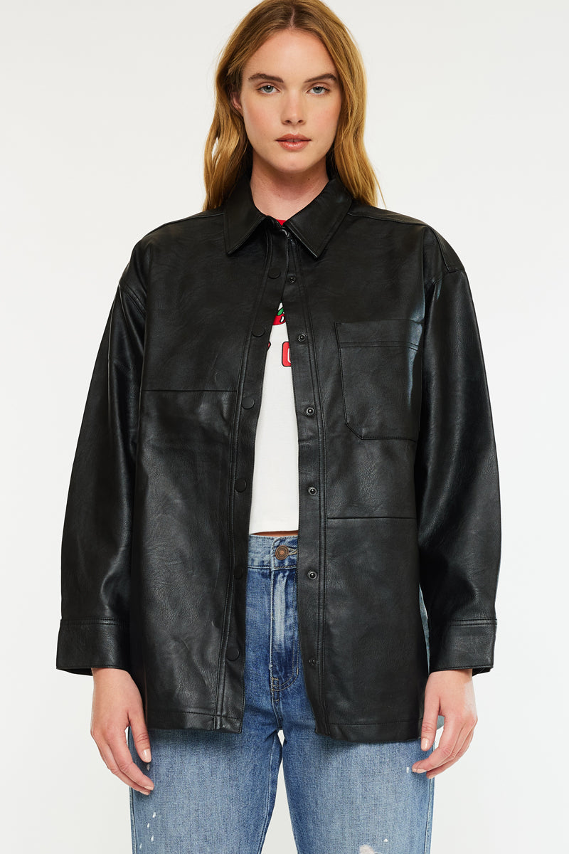 Margo Faux Leather Oversized Jacket - Official Kancan USA