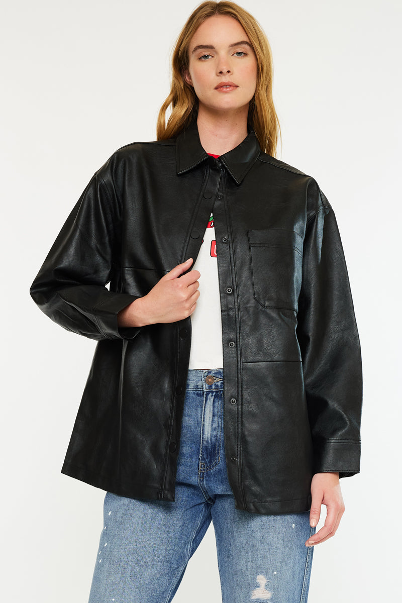 Margo Faux Leather Oversized Jacket - Official Kancan USA