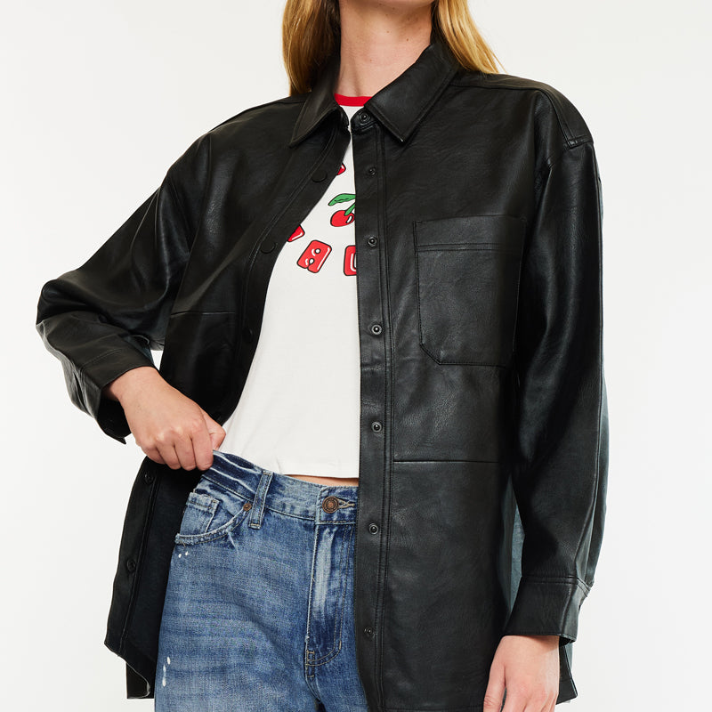 Margo Faux Leather Oversized Jacket - Official Kancan USA