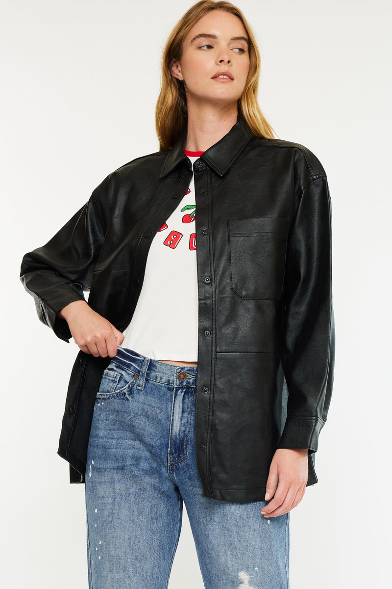 Margo Faux Leather Oversized Jacket - Official Kancan USA