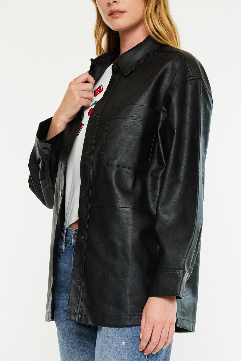 Margo Faux Leather Oversized Jacket - Official Kancan USA