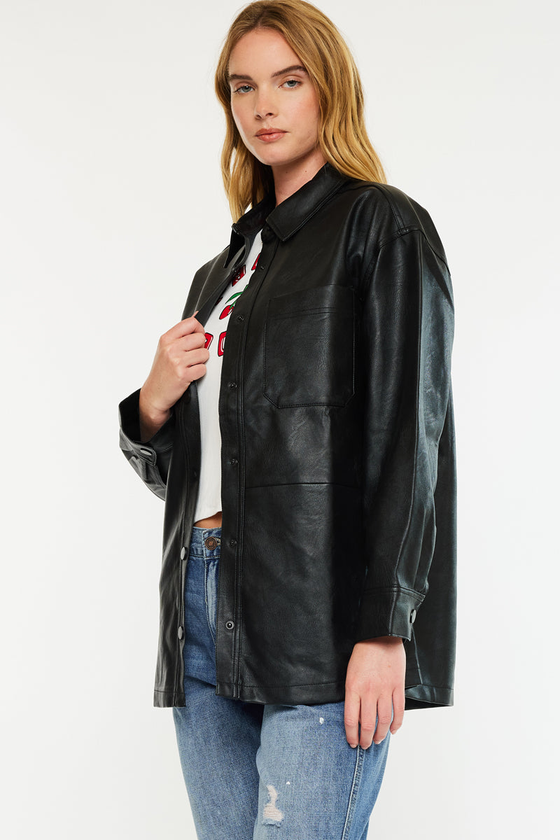 Margo Faux Leather Oversized Jacket - Official Kancan USA
