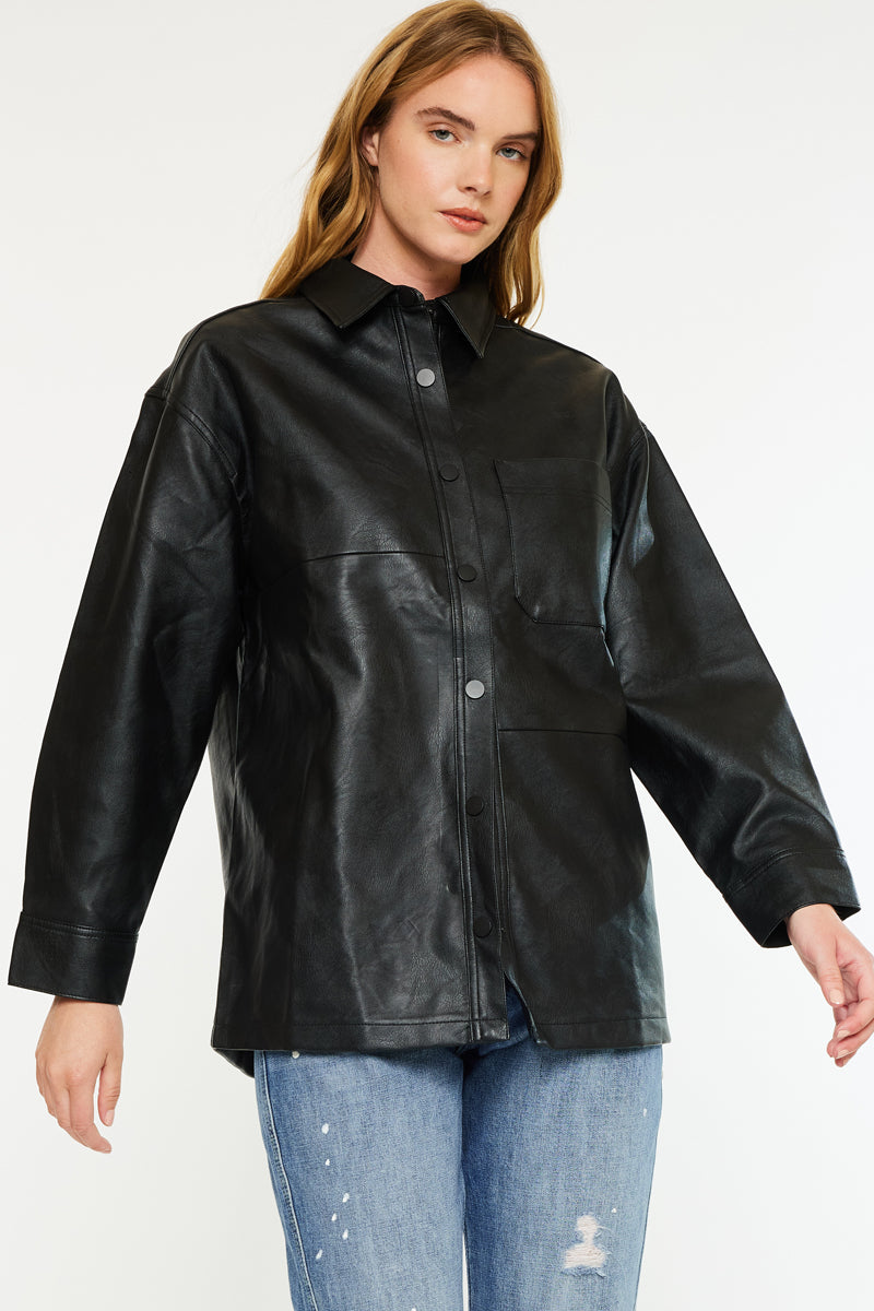 Margo Faux Leather Oversized Jacket - Official Kancan USA