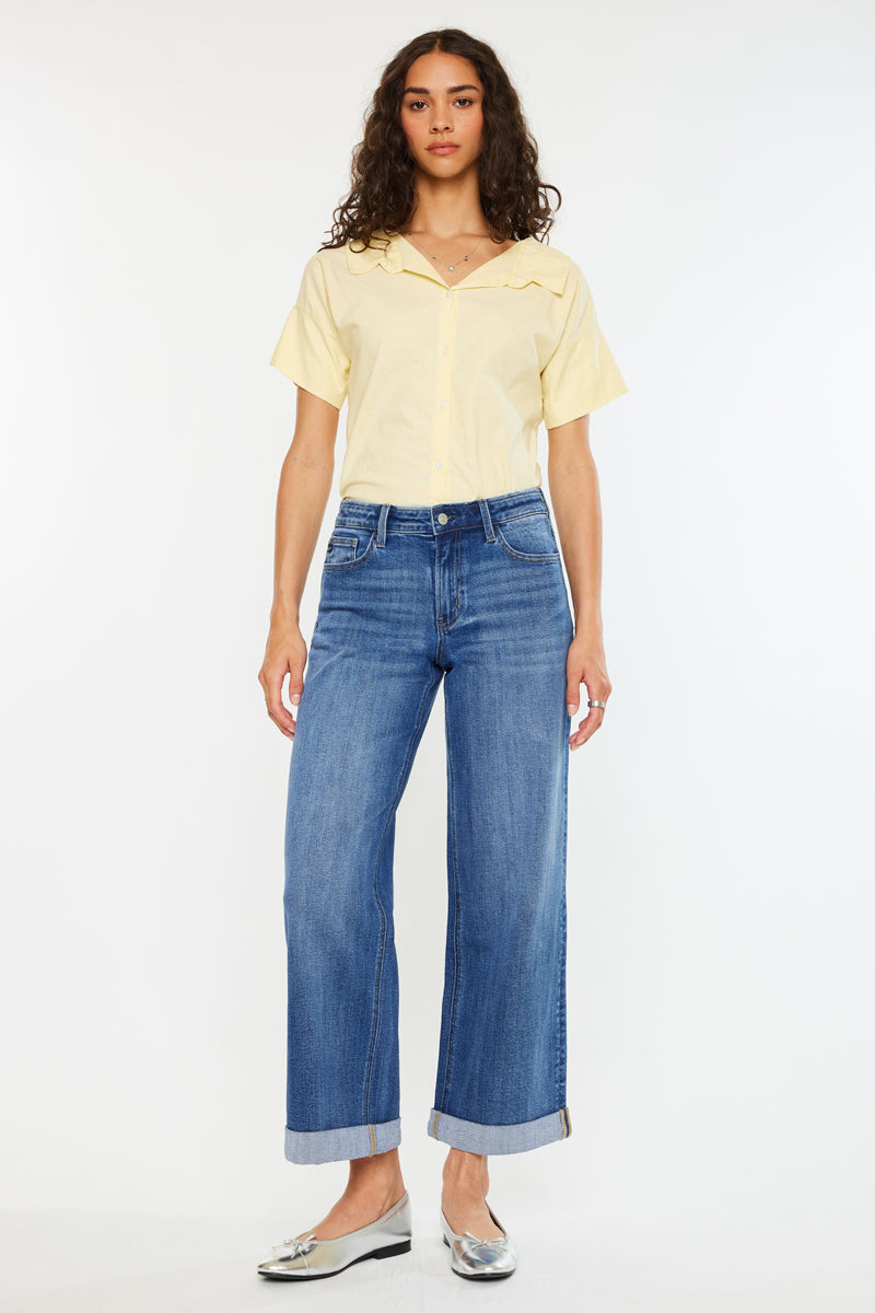 Reyna Essentials High Rise Wide Leg Jeans - Official Kancan USA