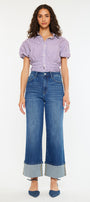 Delia Essentials High Rise Crop Wide Leg Jeans - Official Kancan USA