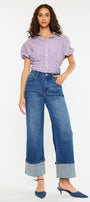 Delia Essentials High Rise Crop Wide Leg Jeans - Official Kancan USA