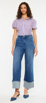 Delia Essentials High Rise Crop Wide Leg Jeans - Official Kancan USA