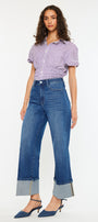 Delia Essentials High Rise Crop Wide Leg Jeans - Official Kancan USA