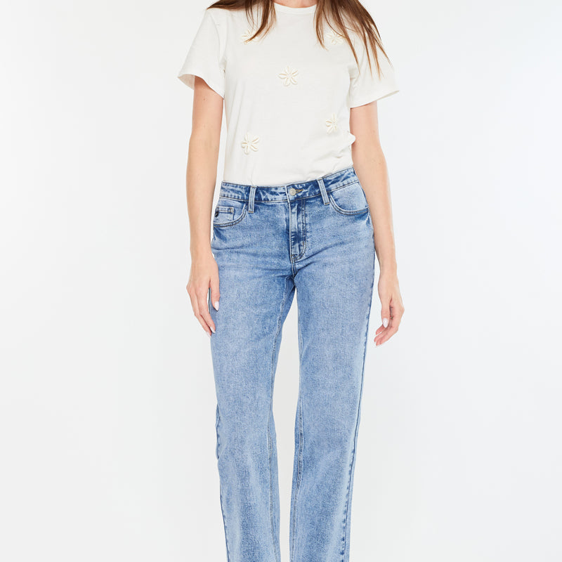 Tamia Essentials Mid Rise True Straight Jeans - Official Kancan USA