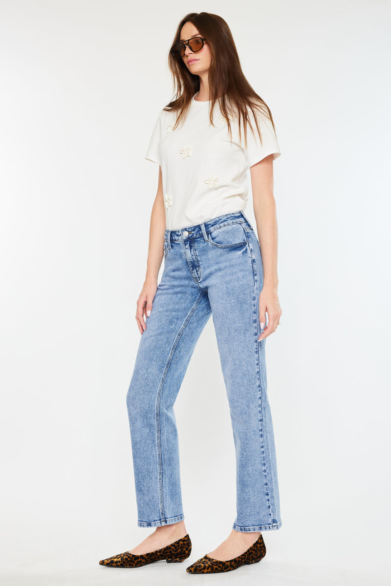 Tamia Essentials Mid Rise True Straight Jeans - Official Kancan USA