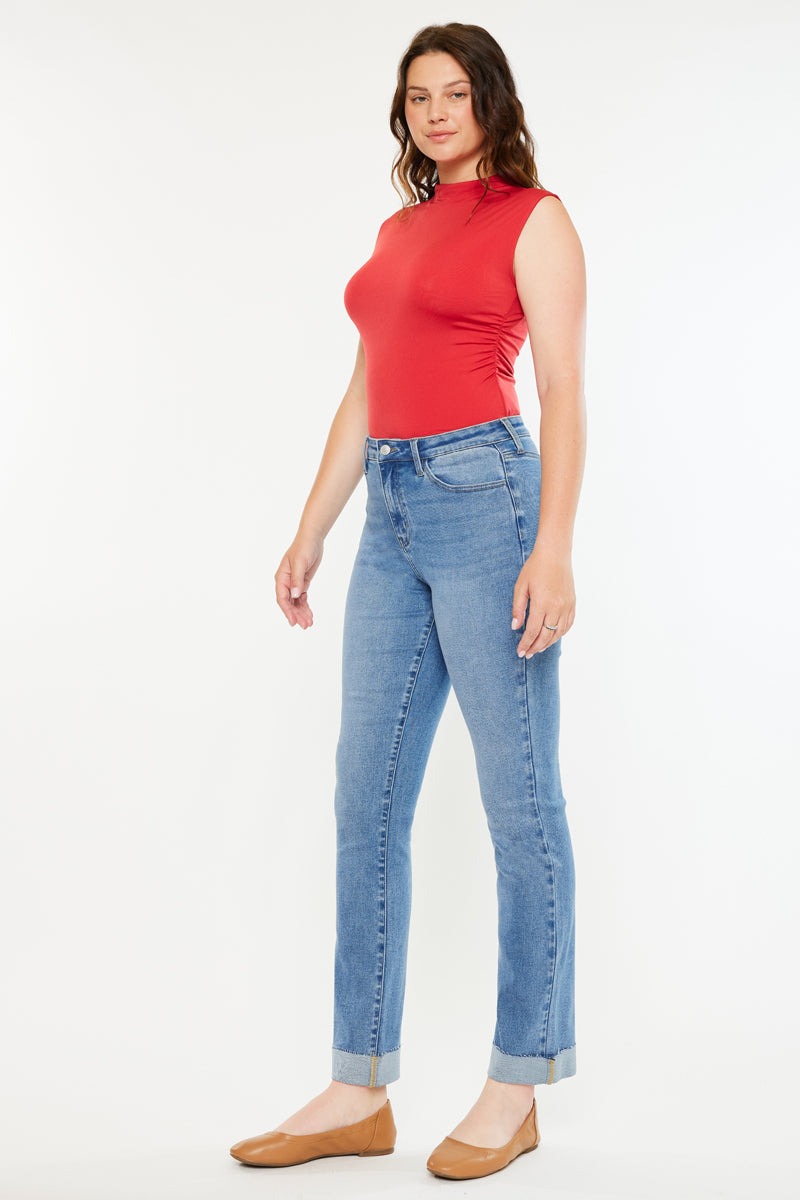 Cristina High Rise Slim Straight Jeans - Curvy - Official Kancan USA