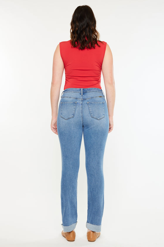Cristina High Rise Slim Straight Jeans - Curvy