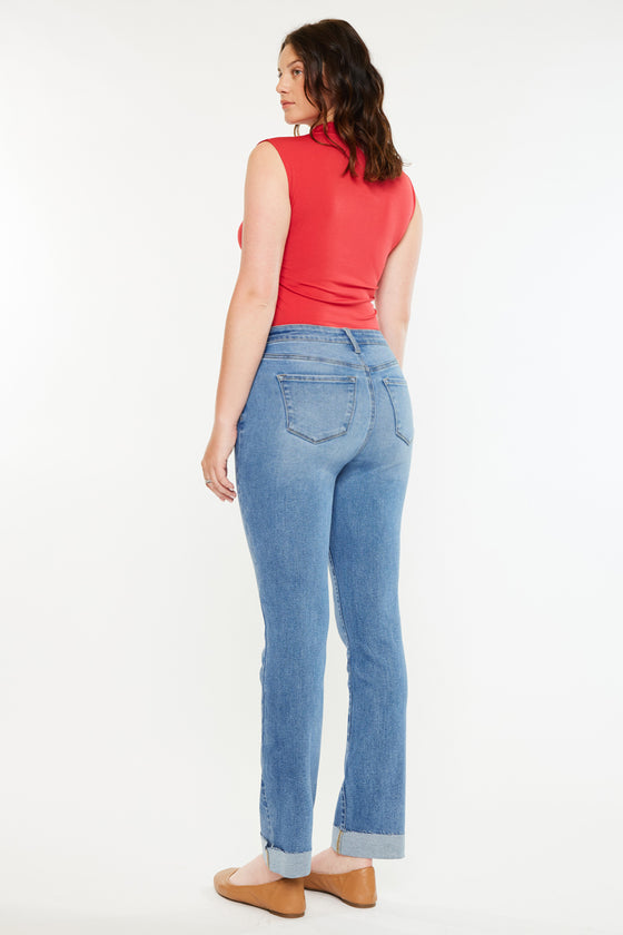 Cristina High Rise Slim Straight Jeans - Curvy