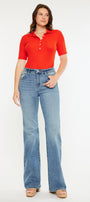 Dulce Essentials High Rise Wide Flare Jeans - Curvy - Official Kancan USA
