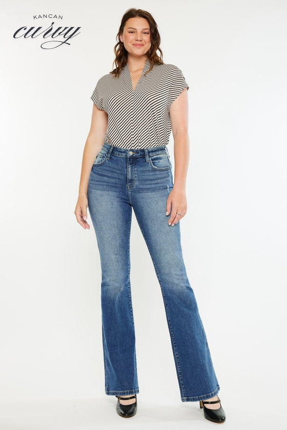 Tana High Rise Wide Flare Jeans (Curvy)