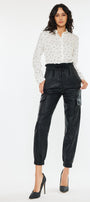 Rona Ultra High Rise Faux Leather Joggers - Official Kancan USA