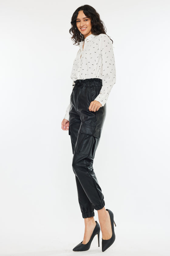 Rona Ultra High Rise Faux Leather Joggers - Official Kancan USA