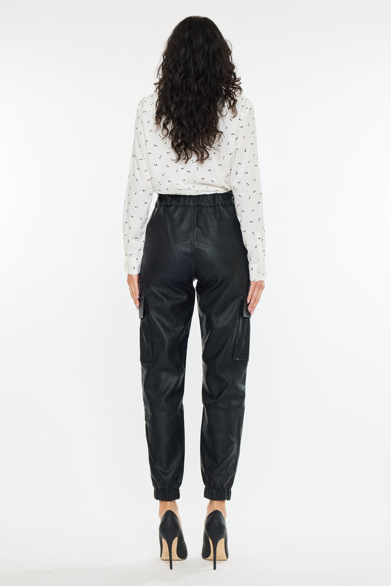Rona Ultra High Rise Faux Leather Joggers - Official Kancan USA